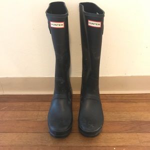 Hunter Rain Boots Size 10 Matte Black